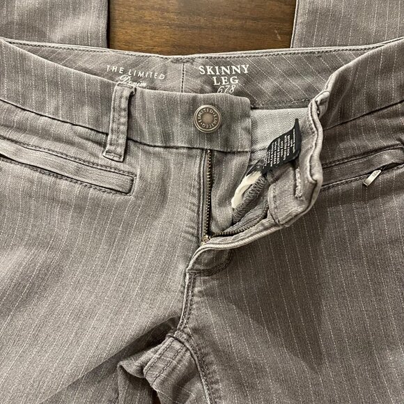 The Limited Womens Skinny Leg Pinstripe Pants Size 0 Gray - Picture 6 of 12